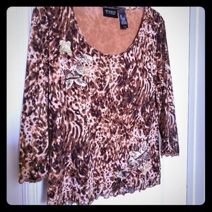 Studio by Liz Claiborne Blouse Top Beaded Lined